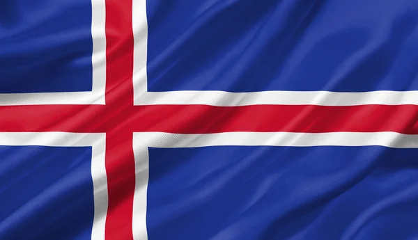 Iceland Flag Waving Wind Illustration — Stock Photo, Image