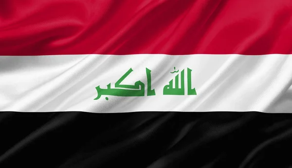 Флаг Ирака Размахивающий Ветром Иллюстрация — стоковое фото