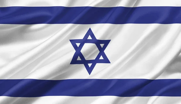 Israel flag waving with the wind, 3D illustration.