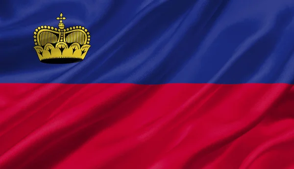 Liechtenstein Vlag Zwaaien Met Wind Illustratie — Stockfoto