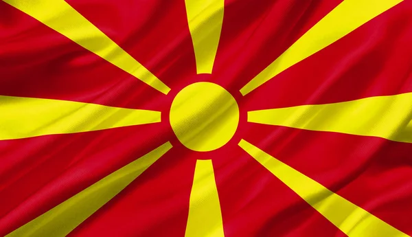 Vlajka Makedonie Mávat Větrem Obrázek — Stock fotografie