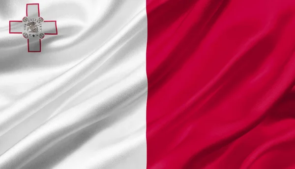 Bandera Malta Ondeando Con Viento Ilustración —  Fotos de Stock