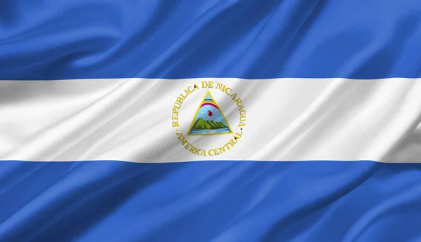 Nicaragua Flagge Weht Wind Illustration — Stockfoto