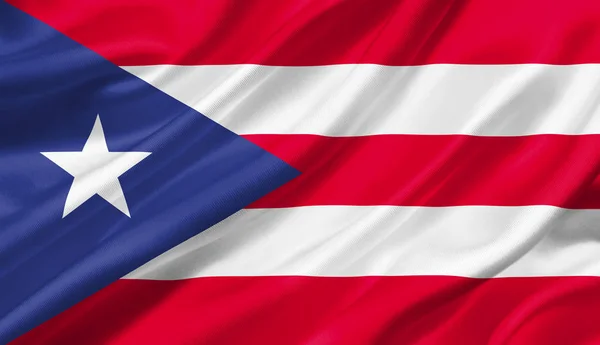 Bandera Puerto Rico Ondeando Con Viento Ilustración Imagen De Stock