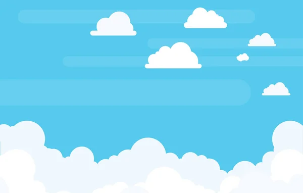 Clouds Background with Copyspace in Flat Vector — Stock Vector