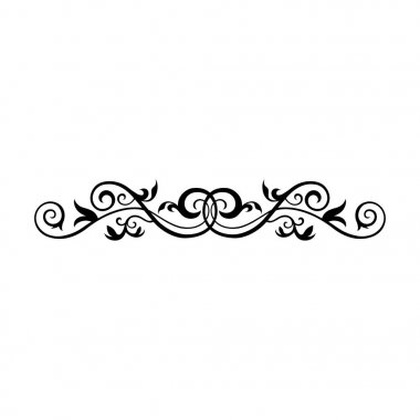 Vintage kaligrafi Swirls - çiçek hasır rozet, dekoratif Vignette vektör