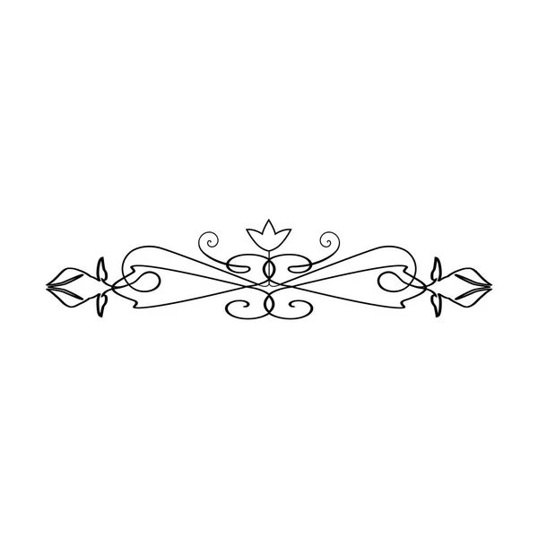 Redemoinhos Caligráficos Vintage Roseta de vime floral, Vinheta decorativa em Vetor — Vetor de Stock