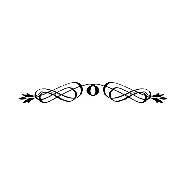 复古书法漩涡-花卉柳条莲座丛，矢量的装饰小品文 — 图库矢量图片