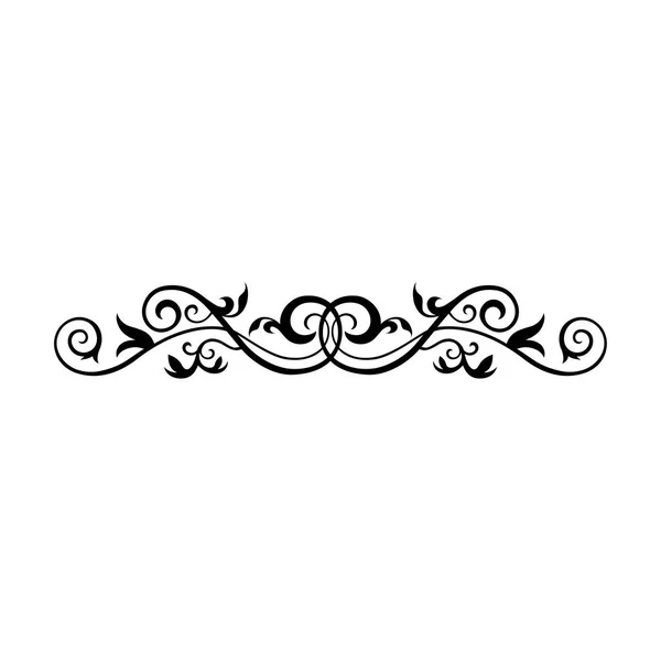 Rotolamenti calligrafici vintage - Rosetta di vimini floreale, Vignetta decorativa in vettore — Vettoriale Stock