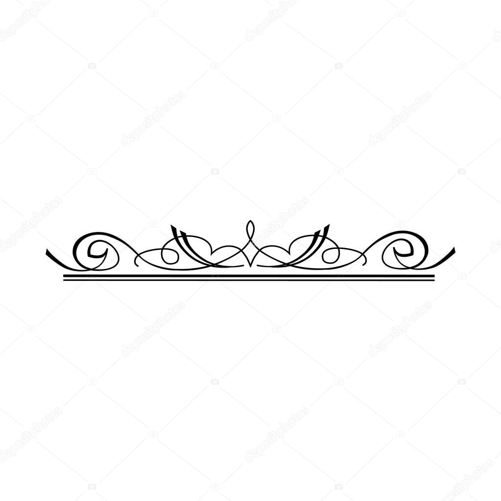 Elements of Lines, Flourishes and Scrolls Isolated in Black - for Business, Logo, Menu, Greeting Card or Invitation