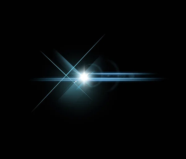 Optiskt ljus bländning och Star effekt, realistiska Flash med glittrande ljusen — Stockfoto