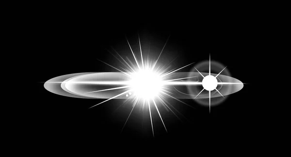 Optikai könnyű Lens Flare és csillag hatás, reális Flash a csillogó fények — Stock Fotó