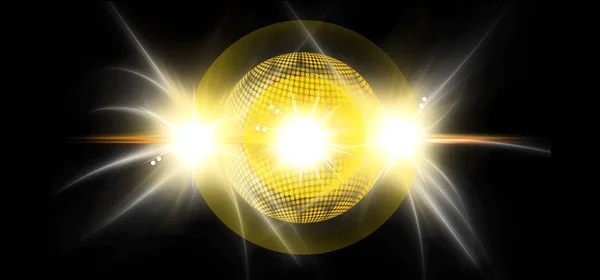 Optiskt ljus bländning och Star effekt, realistiska Flash med glittrande ljusen — Stockfoto