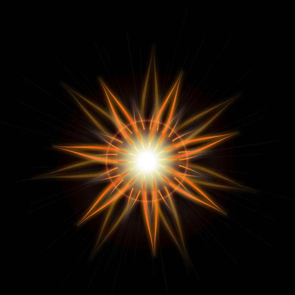 Bright Star Burst Light Effect with Glittering, Glowing Sparkles - Nebula Flare and Glare — Stock Photo, Image