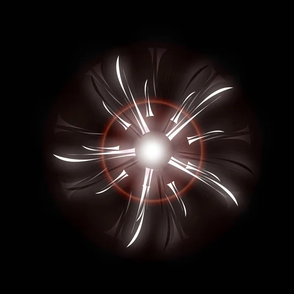 Heller Sternenplatzer Lichteffekt mit glitzernden, leuchtenden Funkeln - Nebelschwaden und Blendungen — Stockfoto