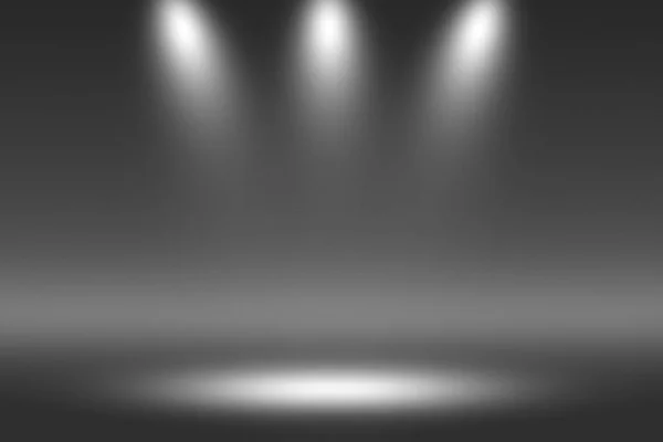 黒い背景の暗い部屋の写真スタジオの製品 Showscase スポット ライト — ストック写真
