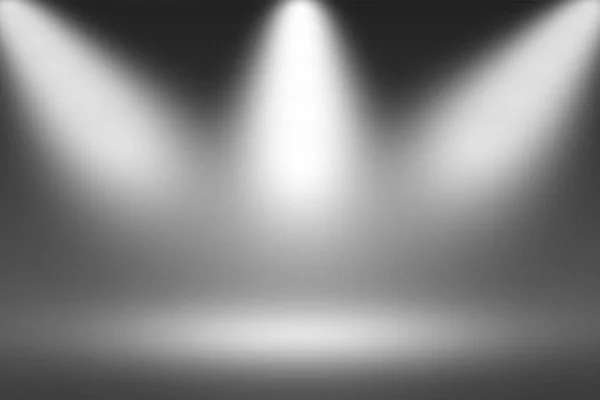 Produktshowscase Scheinwerfer auf schwarzem Hintergrund - unscharfer, unendlich dunkler Boden — Stockfoto