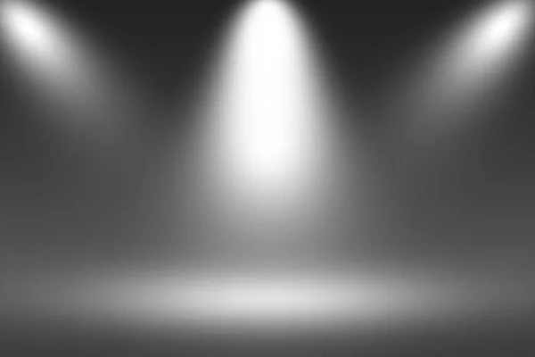Produktshowscase Scheinwerfer auf schwarzem Hintergrund - unscharfer, unendlich dunkler Boden — Stockfoto