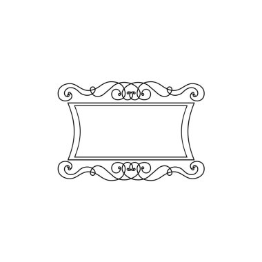 Vintage kaligrafi kare çerçeve dekoratif çiçek kenarlık öğesi Flourishes ile