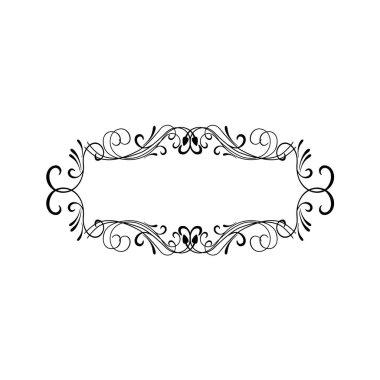 Vintage kaligrafi kare çerçeve dekoratif çiçek kenarlık öğesi Flourishes ile