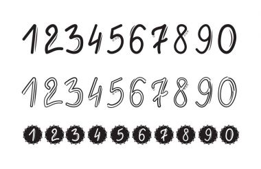 Sağlam, çizilmiş matematik sayılar kümesinde çift ince ve desenli yazı