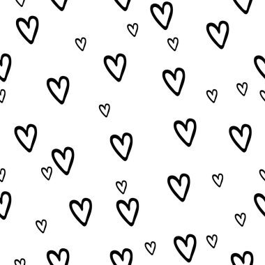 Çizilmiş sorunsuz arka plan - karikatür vektör öğeleri, kalın ve ince kupa