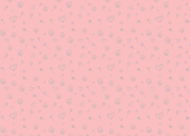 Sorunsuz geçmiş tatlılar, Pastalar, şeker, kalp, lolipop vektör ile çizilmiş