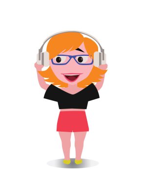 Mutlu, güleryüzlü ve Avatar çizgi film karakteri düz vektörde gülüyor