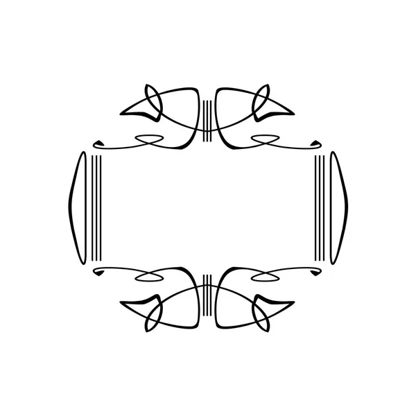 Vintage kalligrafiska fyrkantig ram dekorativa blommiga gränsen Element med blomstrar — Stock vektor