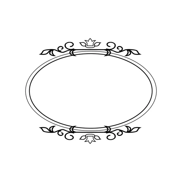 Vintage kalligrafikus Frame - kerek Dekoratív virág virágzik elem — Stock Vector