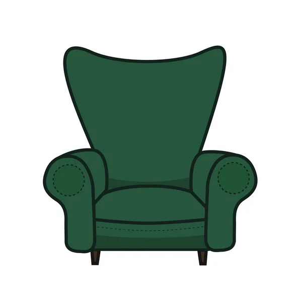 Animated Cartoon Armchair in Minimalist Vector Isolated on Clear White Background — Stock Vector