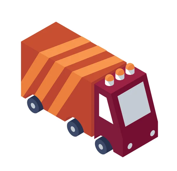 Isometric Service Truck Object or Icon - Elemento para Web, Mapa de Tileset, Projeto paisagístico, Arquitetura urbana — Vetor de Stock