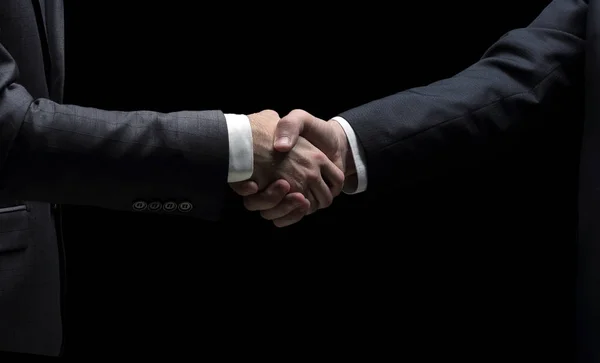 Close-up photo of handshake of two successful businessmen isolat — Stock Photo, Image