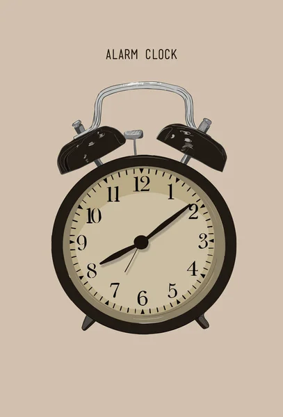 Mão desenhado esboço despertador clock.Vector — Vetor de Stock