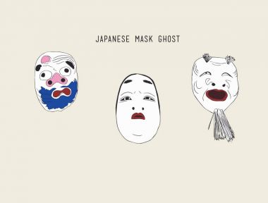 Japon hayalet maskelerini vektör 