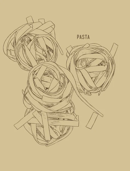 Home made pasta sketch vector. — Stock Vector