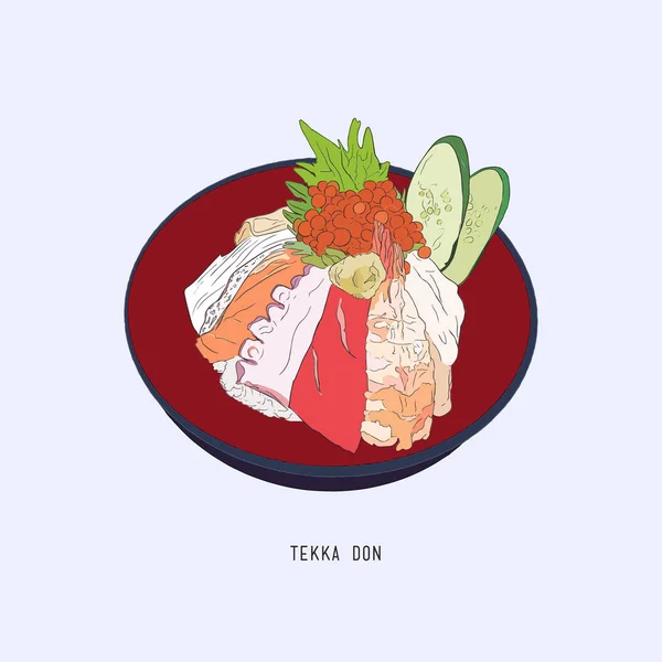 Tekka don shetch vecteur. Nourriture japonaise  . — Image vectorielle