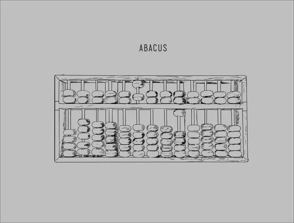 Ilustração vetorial ábaco de madeira com contas pretas. Tradicional — Vetor de Stock