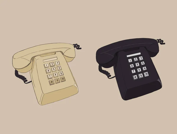 Старый старинный ретро-телефон. — стоковый вектор