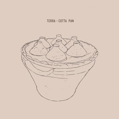 Kanom Krak için pişmiş toprak pan.