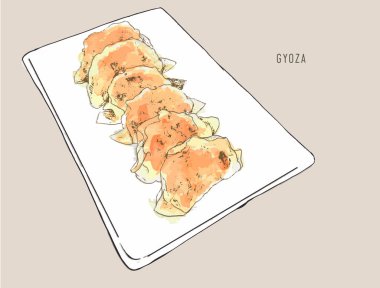 Kızartma sosu, kroki su renk vektör.