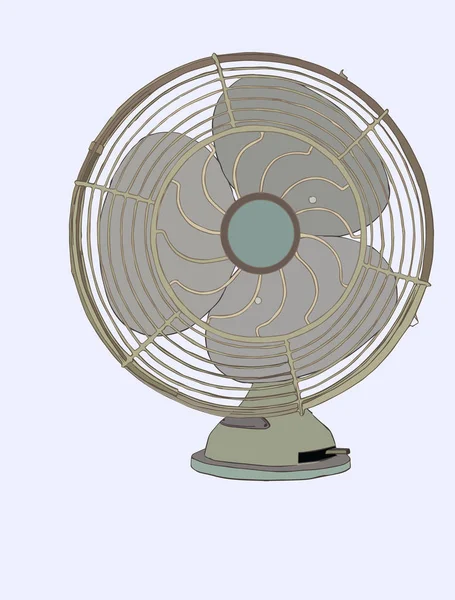 Vieux ventilateur vintage, vecteur de croquis — Image vectorielle