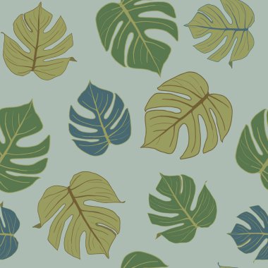 yeşil yaprak desen, sorunsuz sketch vektör. 