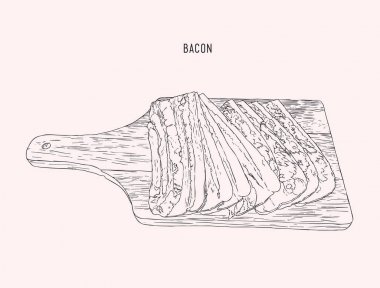 pastırma ahşap tepsi, sketch vektör dilimlenmiş.