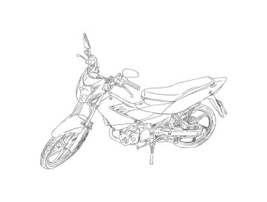 eski ve kırmızı motosiklet sketch vektör.
