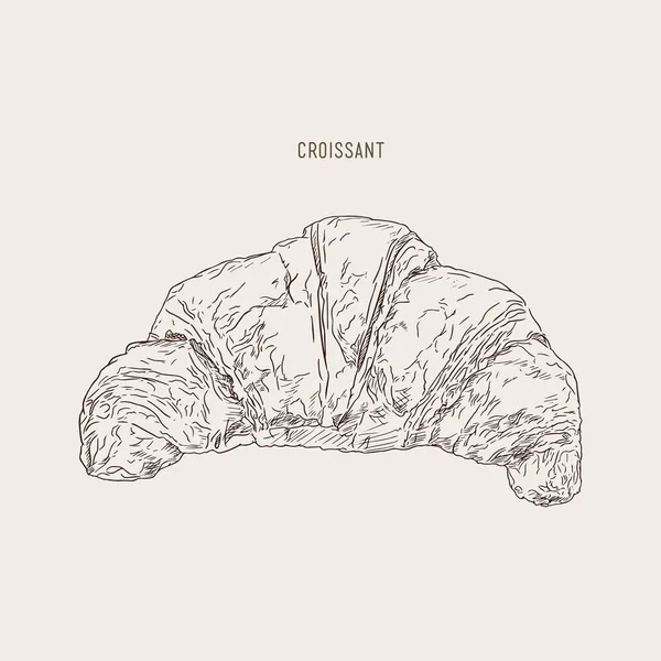 Eine handgezeichnete Vektorillustration eines Croissants. — Stockvektor