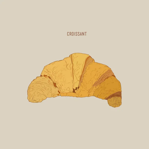 Uma ilustração vetorial desenhada à mão de um Croissant . —  Vetores de Stock