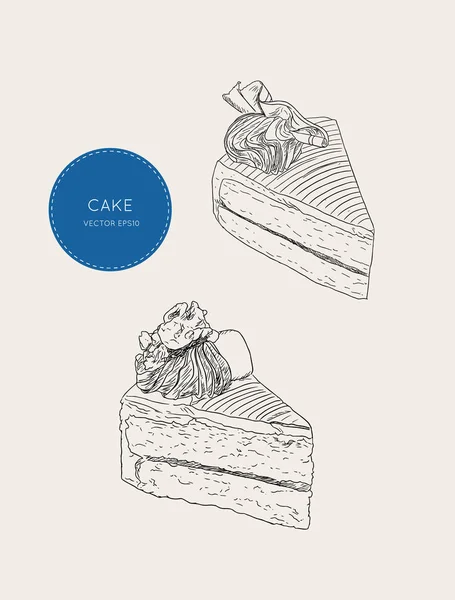 Ensemble de gâteau, gâteau au café vecteur skatech . — Image vectorielle