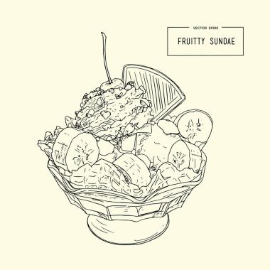 Dondurma, sketch vektör.