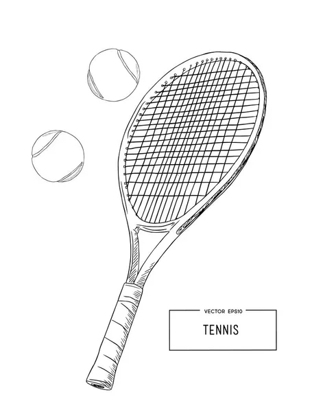 Illustrazione vettoriale del disegno Tennis Set — Vettoriale Stock